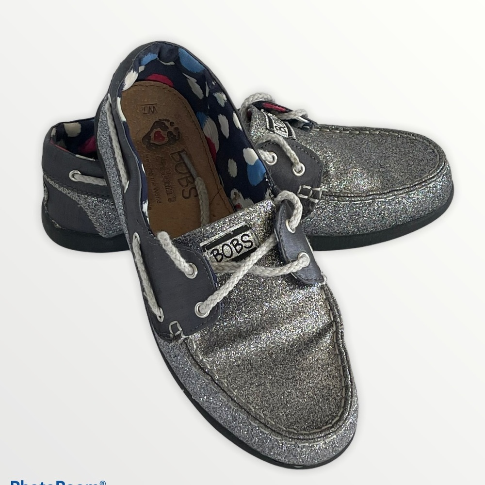 Bobs Silver Sparkle Lace-ups!